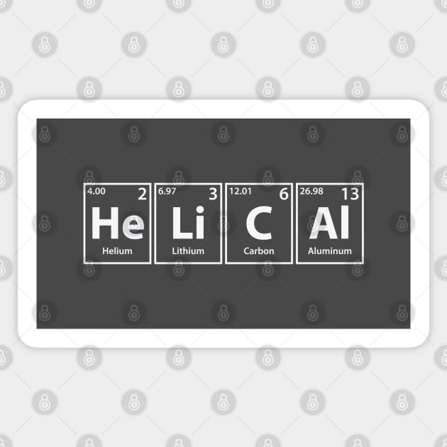 Helical Elements Spelling Sticker by cerebrands